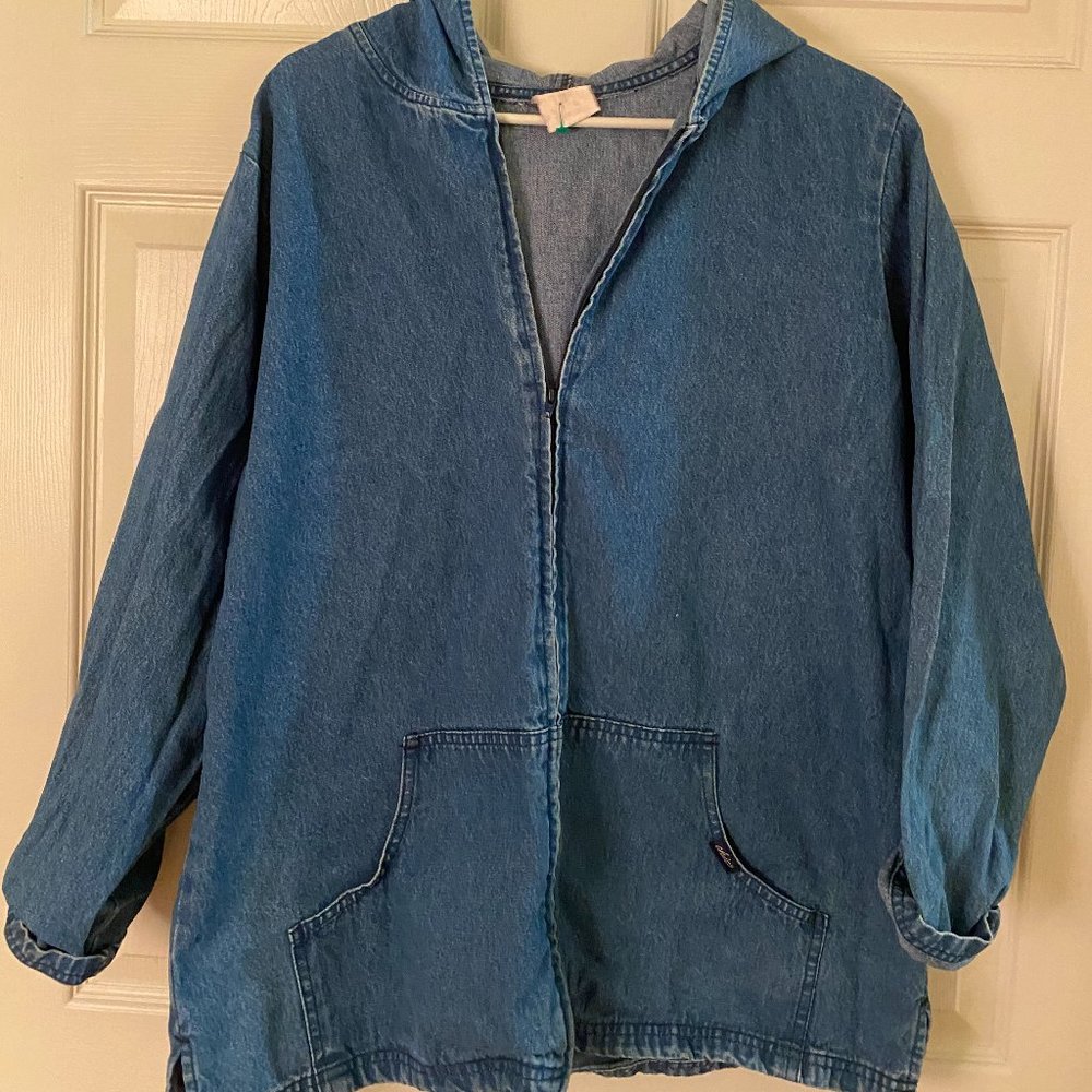 Vintage denim zip hoodie